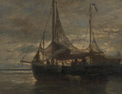 Dutch: Avond Evening door Hendrik Willem Mesdag