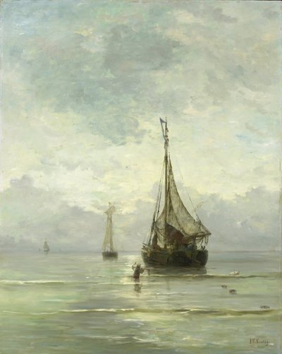 Kalme zee door Hendrik Willem Mesdag