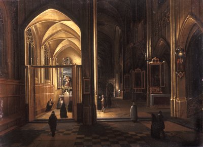 Het Interieur van een Gotische Kerk door Hendrik the Younger Steenwyck
