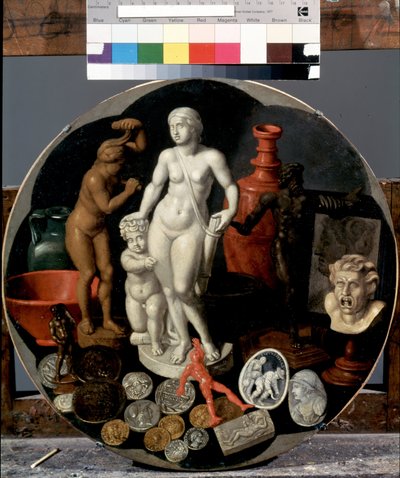 Stilleven met een verzameling curiositeiten door Hendrik van der the younger Borcht