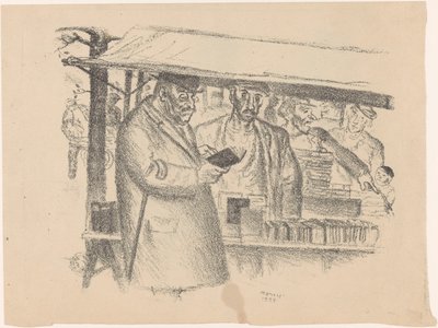Boekenkraam op een markt door Henk Henriët