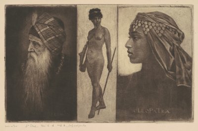 Salomon en Cleopatra door Henri-Charles Guérard