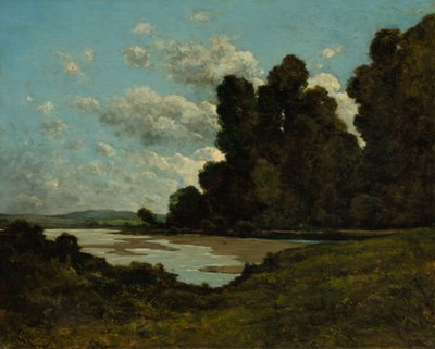 De rivier de Loire bij Nevers door Henri Joseph Harpignies