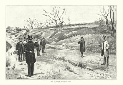 Het duel tussen Gambetta en Fourtou (gravure) door Henri-Louis Dupray