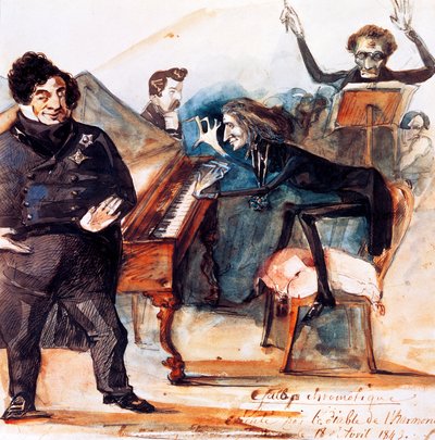 Karikatuur van Franz Liszt door Henri (1814-82) Lehmann