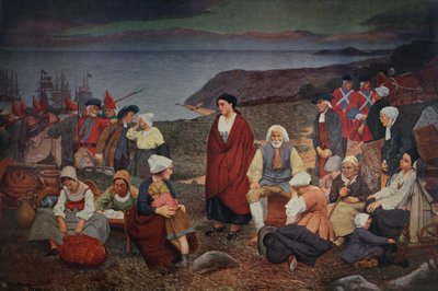 De Verdrijving van de Acadiërs in 1755 door Henri (after) Beau