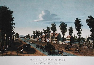 De Barriere du Maine, ca. 1815-20 (kleurgravure) door Henri (after) Courvoisier Voisin