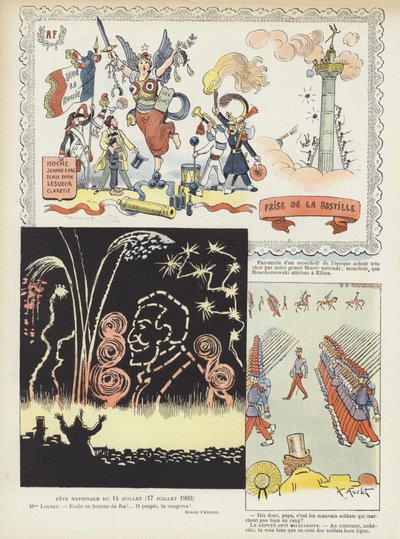 Bastille Dag. Illustratie voor Le Rire door Henri Avelot