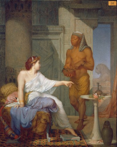 Cleopatra en haar slaaf door Henri Blaise Francois Dejussieu