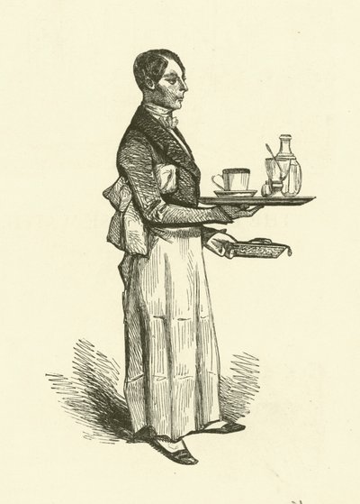 De Koffiehuis Ober (gravure) door Henri Bonaventure (after) Monnier