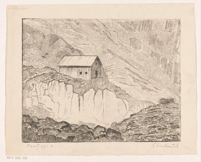 Huis op een berg door Henri Braakensiek (signed by artist)