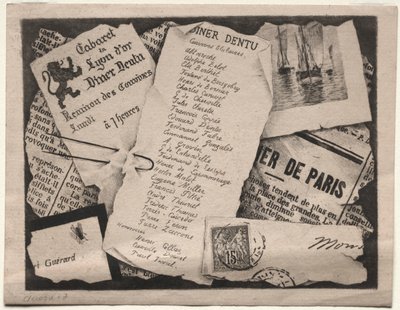 Dineruitnodiging door Henri Charles Guérard
