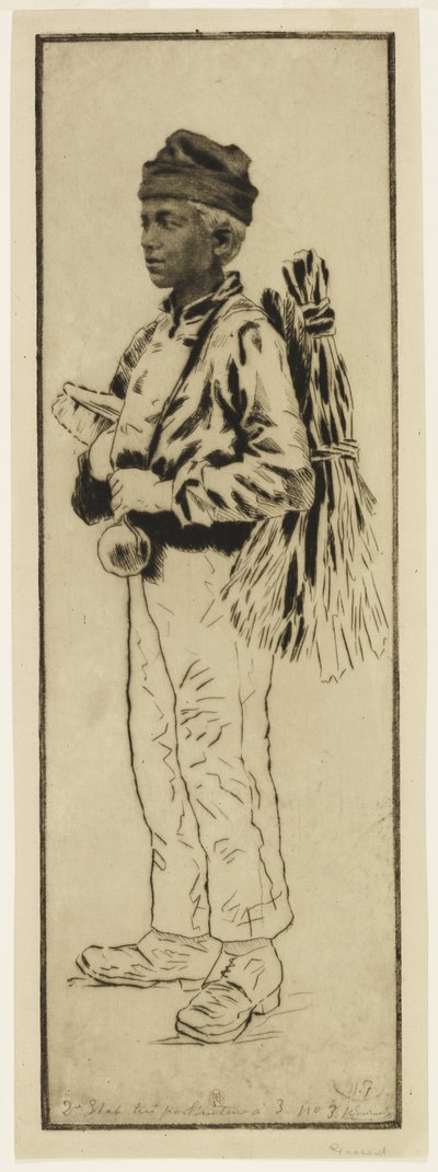 La ramoneur (De schoorsteenveger), c.1890 door Henri Charles Guérard
