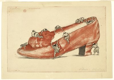 De Aanval van de Schoen, 1888 door Henri Charles Guérard