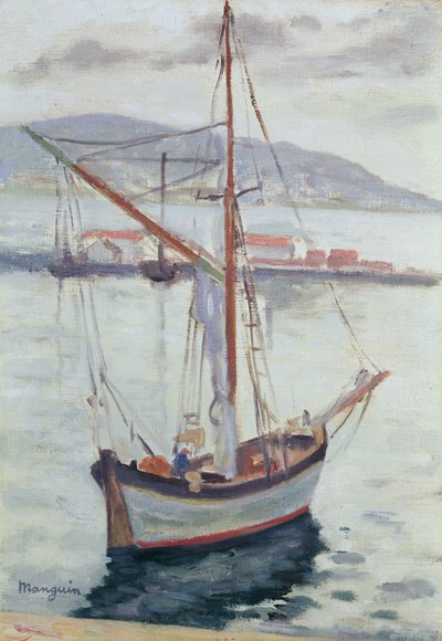 Jachten in Saint Tropez door Henri Charles Manguin