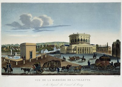 La barrière de la Villette, circa 1820 - in “Vues de Paris” door Courvoisier door Henri Courvoisier Voisin