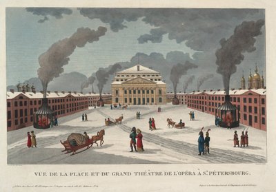 Het Sint-Petersburgse Keizerlijke Bolshoi Kamenny Theater door Henri Courvoisier Voisin