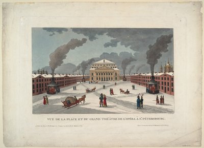 Het Sint-Petersburgs Keizerlijk Bolshoi Kamenny Theater, c. 1811 door Henri Courvoisier Voisin