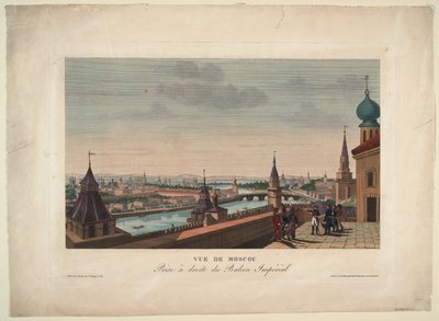 Uitzicht op Moskou, genomen vanaf het balkon van het Keizerlijk Paleis door Henri Courvoisier Voisin