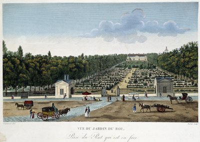 Zicht op de Jardin du Roi (Plantentuin) genomen vanaf de brug tegenover - in 