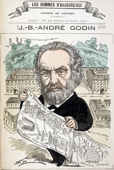 Jean Baptiste André Godin (1817-1888), industrieel oprichter van de familie. Tekening door Demare in 