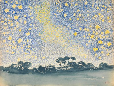 Landschap met Sterren, c.1905-08 door Henri Edmond Cross