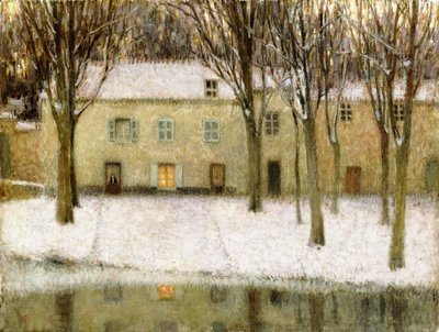 Klein plekje bij het water door Henri Eugene Augustin Le Sidaner