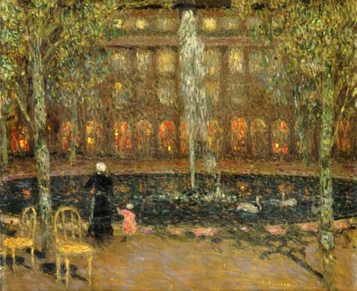 De Vijver bij het Palais Royal door Henri Eugene Augustin Le Sidaner