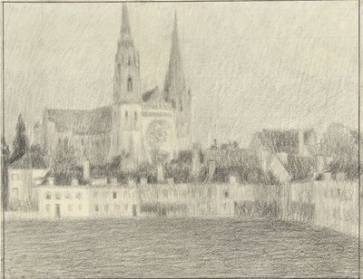Gezicht op Chartres door Henri Eugene Le Sidaner