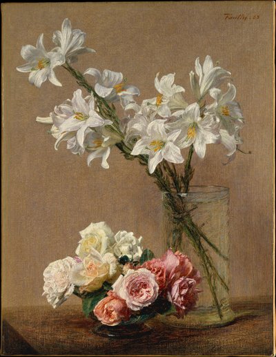 Rozen en lelies door Henri Fantin-Latour