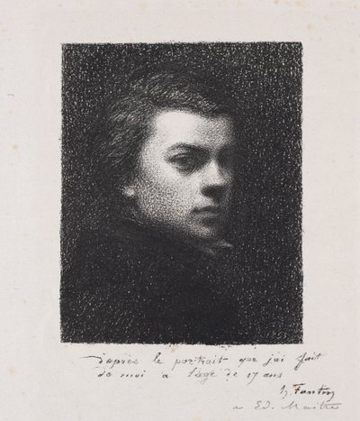 De kunstenaar op 17-jarige leeftijd door Henri Fantin-Latour