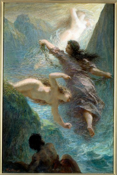 De meisjes van de Rijn. Pastel door Henri Fantin Latour (Fantin-Latour) door Ignace Henri Jean Fantin Latour