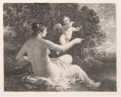 Venus en Cupido door Henri Fantin-Latour