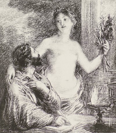 De muzikant door Ignace Henri Jean Fantin Latour