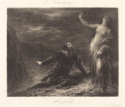 Manfred en Astarte (2e plaat) door Ignace Henri Jean Fantin Latour