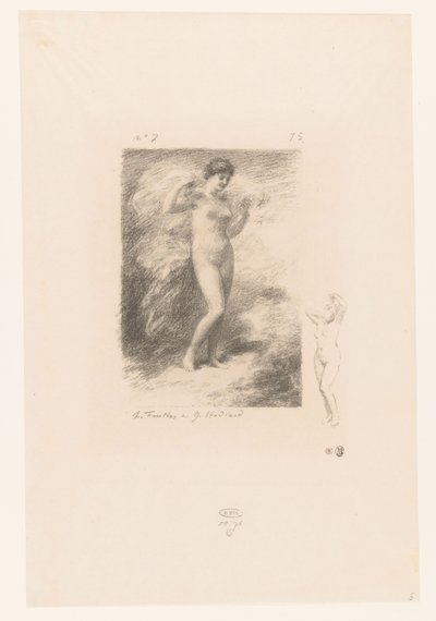 Nére met wapperende sluier door Ignace Henri Jean Fantin Latour