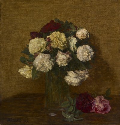 Rozen in een Vaas, 1878 door Ignace Henri Jean Fantin Latour