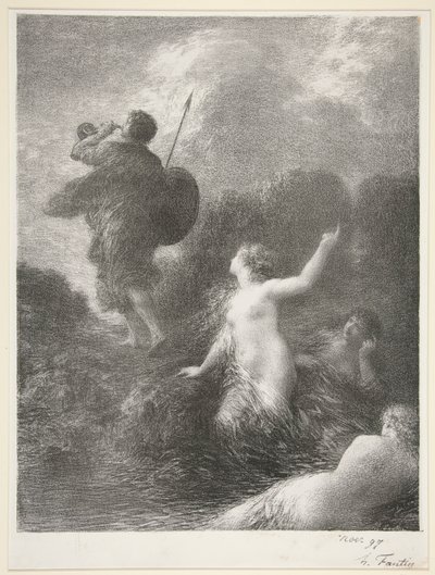 Siegfried en de Rijnmeisjes door Ignace Henri Jean Fantin Latour