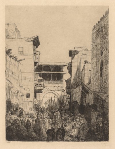 Straat in Caïro door Ignace Henri Jean Fantin Latour