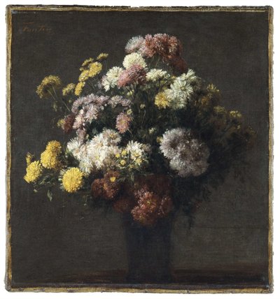 Vaas met chrysanten door Henri Fantin Latour