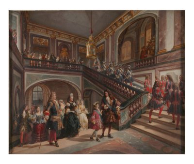 De jonge Lodewijk XV in Versailles door Henri Felix Emmanuel Philippoteaux
