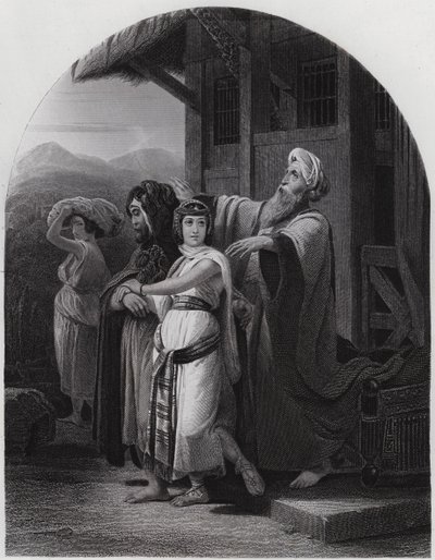 Het Vertrek van Rebekka door Henri Frederic (after) Schopin