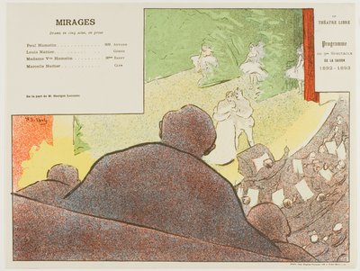 Vijfde voorstelling: Mirages, voor Le Théatre Libre door Henri Gabriel Ibels