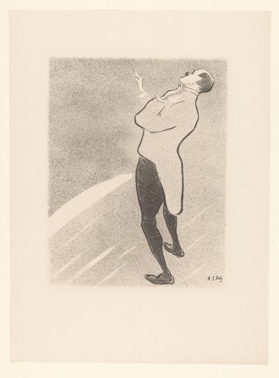 Portret van de cabaretier Kam-Hill door Henri Gabriel Ibels