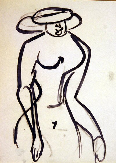 Wespentaille wandelaar door Henri Gaudier Brzeska