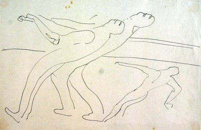 Mannen die sluisdeuren openen door Henri Gaudier Brzeska