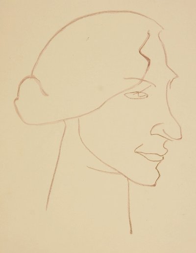Sophie in profiel door Henri Gaudier Brzeska