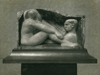 Odalisque (Man en Vrouw) 1912-13 (albast) door Henri Gaudier Brzeska