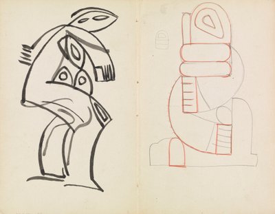 Studie van een vrouwelijke figuur, abstracte figuurstudie door Henri Gaudier Brzeska