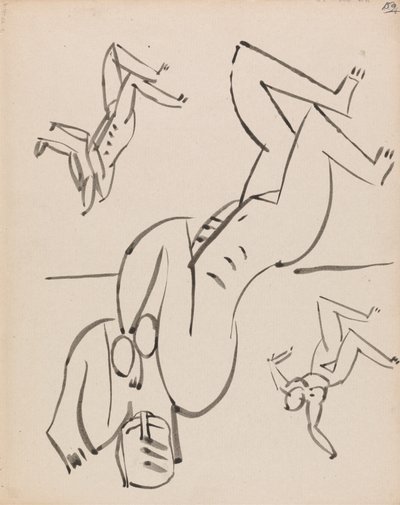 Drie studies voor een vrouwelijke figuur door Henri Gaudier Brzeska